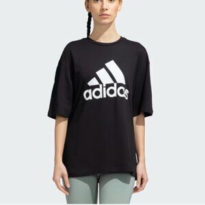 Adidas Women's 100% Cotton Big Logo Graphic Boyfriend Tee - XS